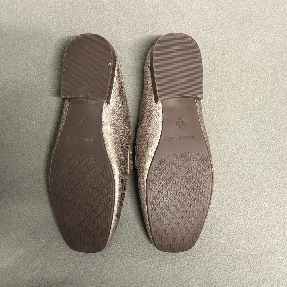 Donald Pliner Bethany Metallic‎ Loafers US 7.5 Bronze Chain Slip-On Flats - Picture 8 of 13